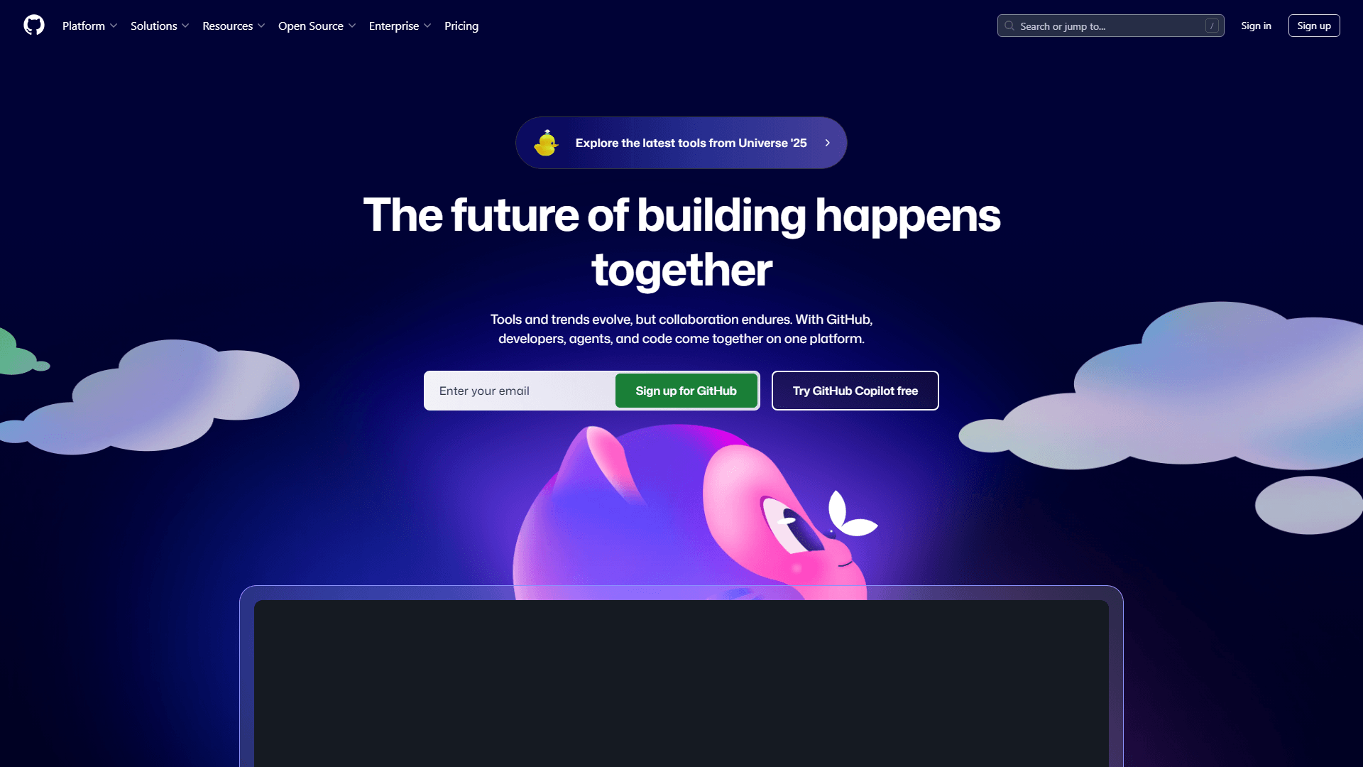 Screenshot example showing GitHub interface